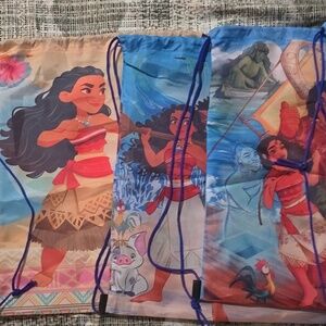 Girls' Moana-Themed Drawstring Bags (12 Total)